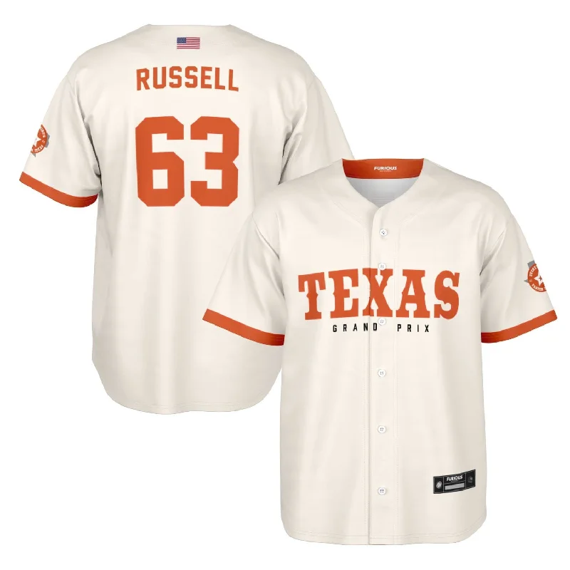 Graphic Baseball Jersey-Russell - Off-White Texas GP Jersey