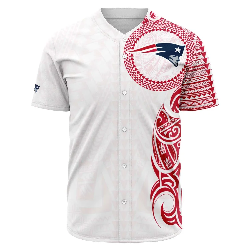 Sublimated Baseball Jersey-New England Patriots Baseball Jersey White