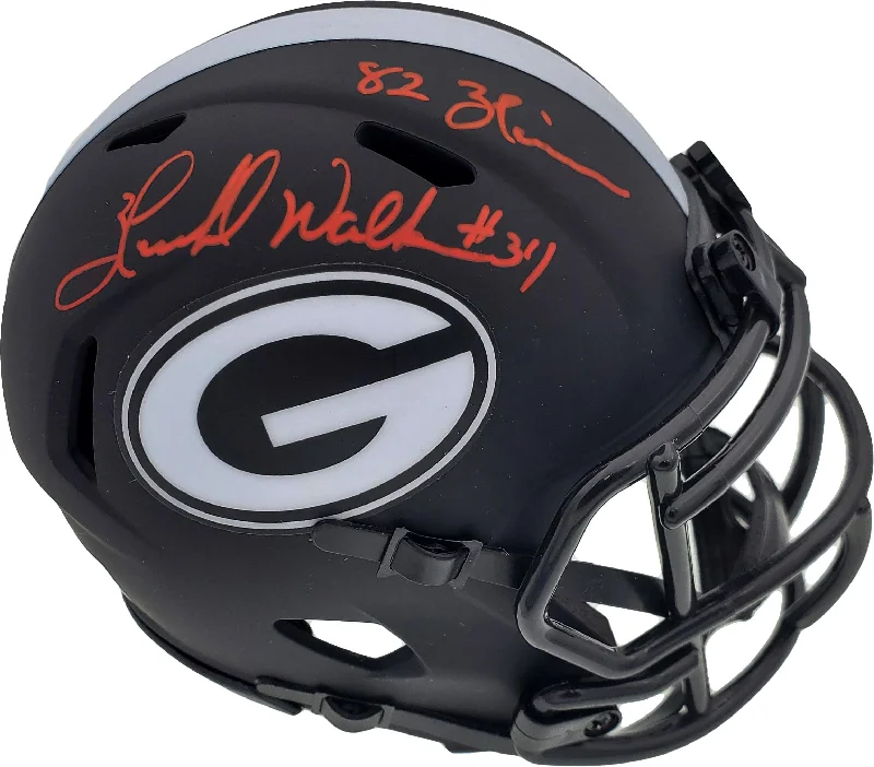 NCAA Football Helmet-Herschel Walker Autographed Georgia Bulldogs Eclipse Black Speed Mini Helmet "Heisman 82" Beckett BAS Stock #185959