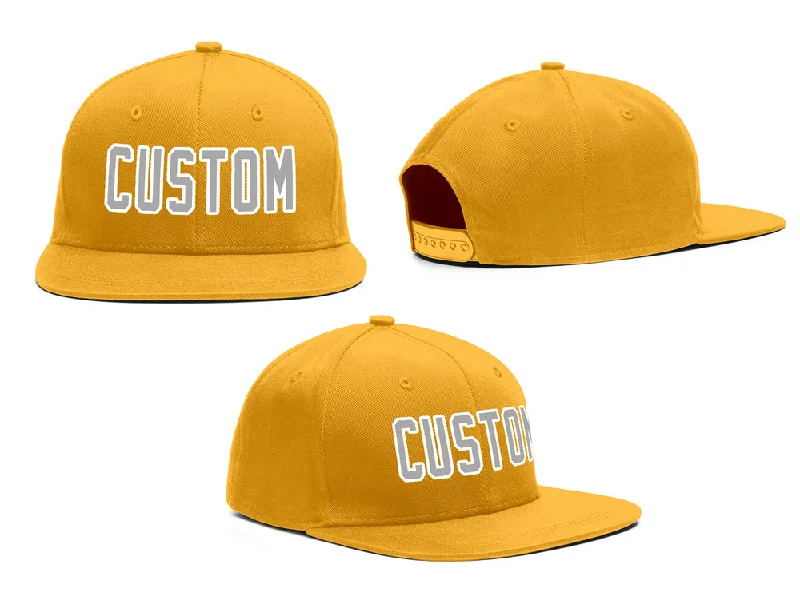 Graphic Baseball Cap-Custom Yellow Gray-White Outdoor Sport Baseball Cap