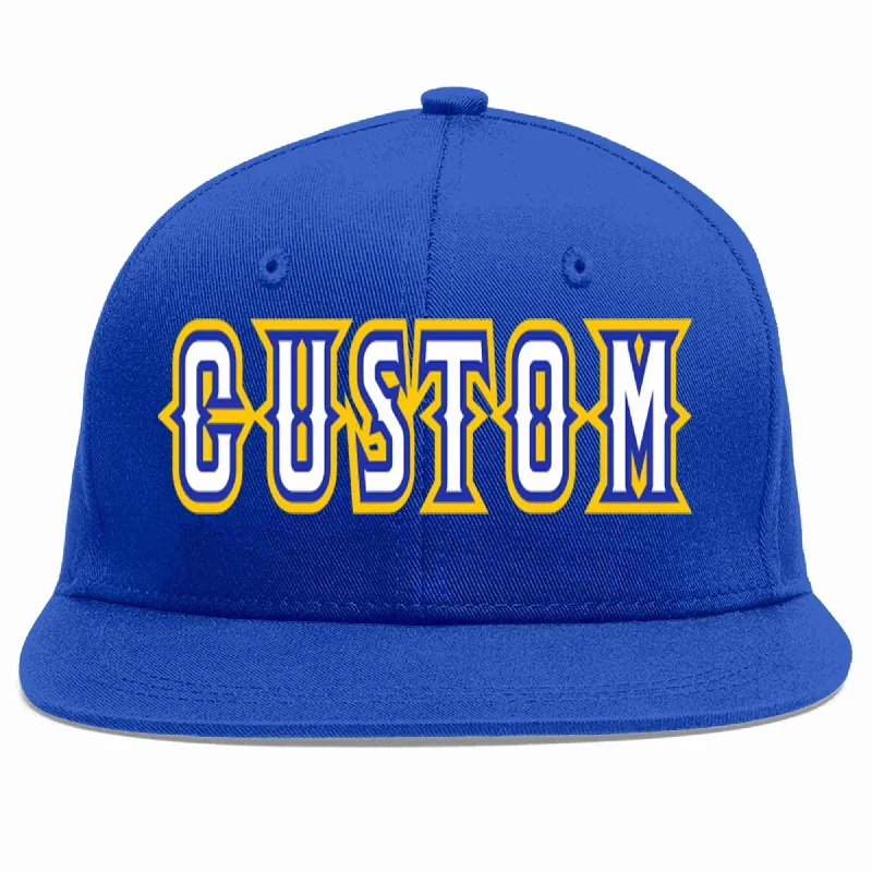 Eco-Friendly Baseball Cap-Custom Royal White-Royal Casual Sport Baseball Cap