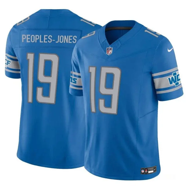 Recycled Material Soccer Jersey-Men's Detroit Lions #19 Donovan Peoples-Jones Blue 2023 F.U.S.E. Untouchable Limited Football Stitched Jersey