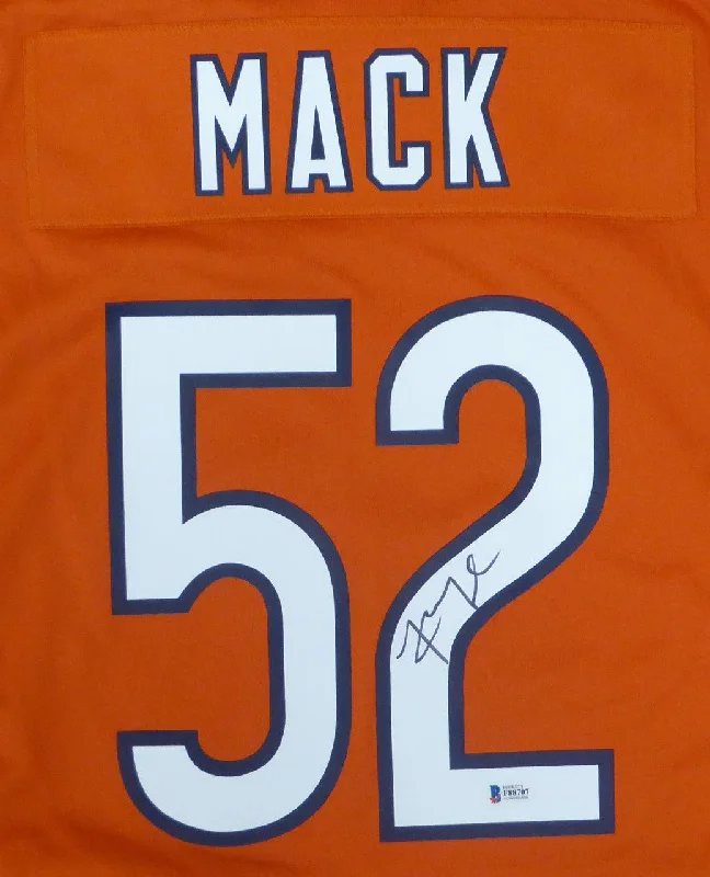 Matte Finish Football Helmet-Chicago Bears Khalil Mack Autographed Orange Nike Jersey Size L Beckett BAS Stock #148306