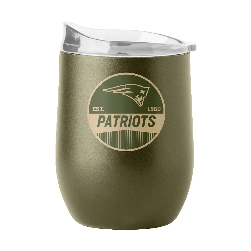 Anniversary Team Mug-New England Patriots 16oz Badge Powder Coat Curved Beverage