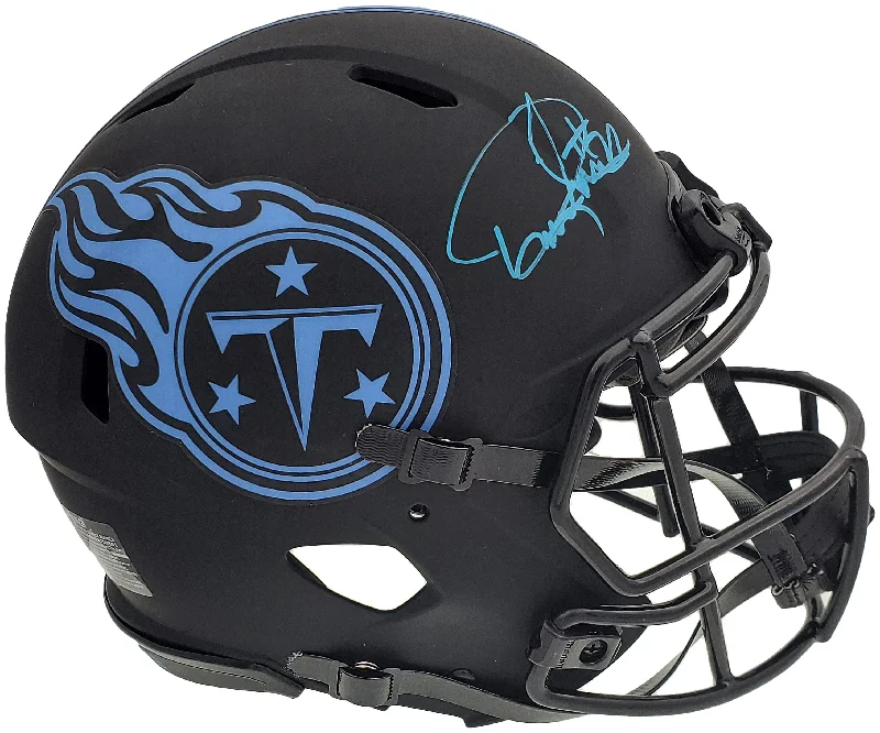 Purple Football Helmet-Derrick Henry Autographed Tennessee Titans Eclipse Black Full Size Authentic Speed Helmet Beckett BAS QR Stock #196808