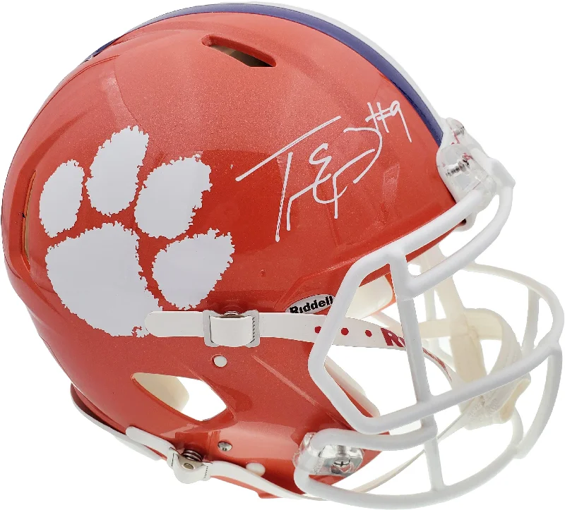 Premium Football Helmet-Travis Etienne Autographed Clemson Tigers Orange Full Size Authentic Speed Helmet Beckett BAS Stock #193992