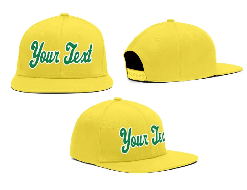 Athletic Baseball Cap-Custom Yellow Green-White Casual Sport Baseball Cap