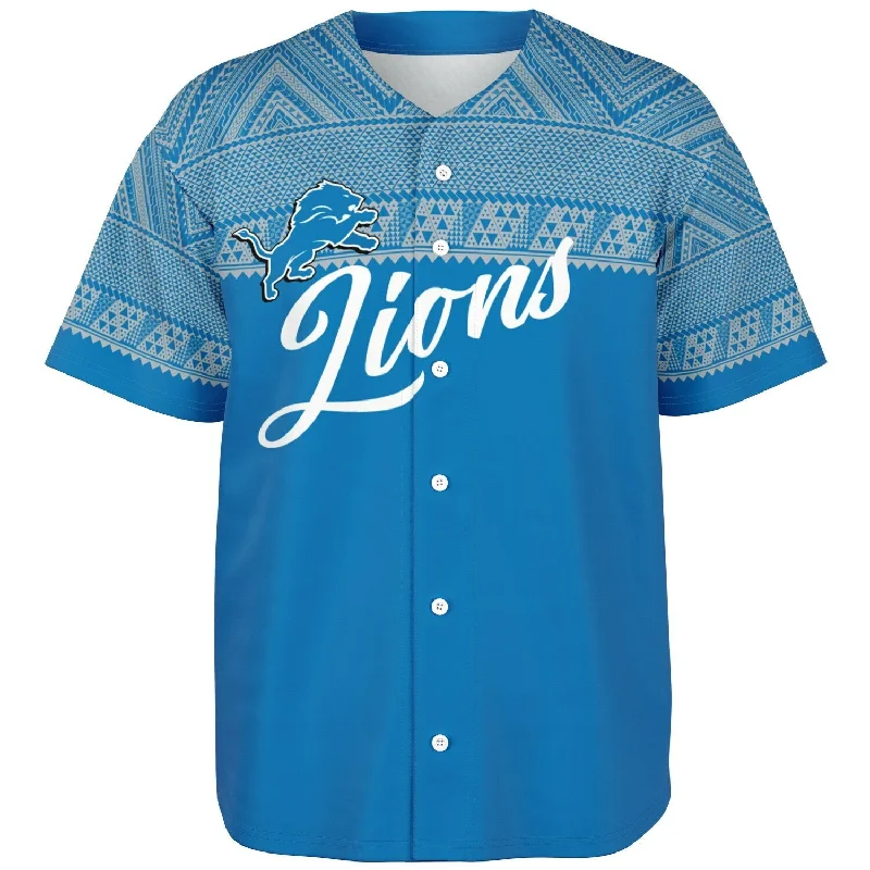 All-Season Baseball Jersey-Detroit Lions Baseball Jersey 1