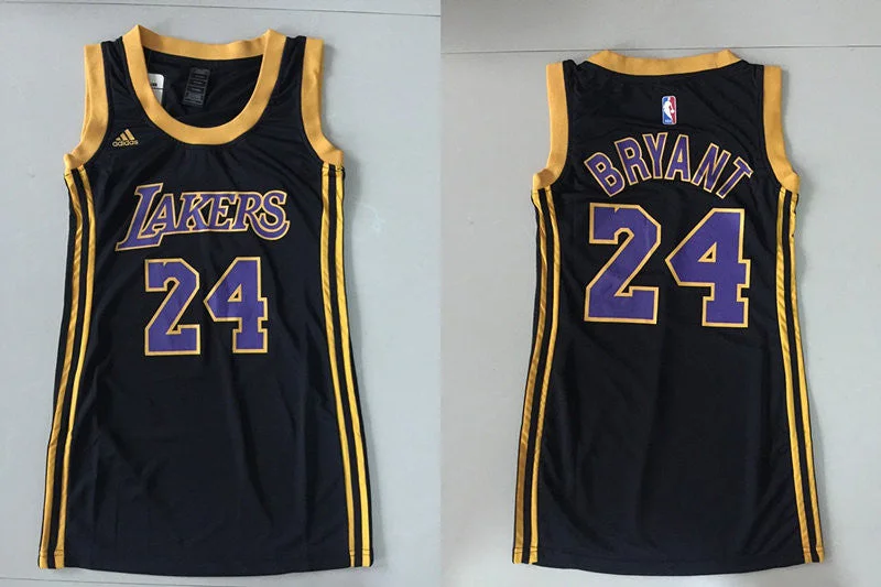 Navy Basketball Jersey-Lakers 24 Kobe Bryant Black Women Replica Basketball Jersey