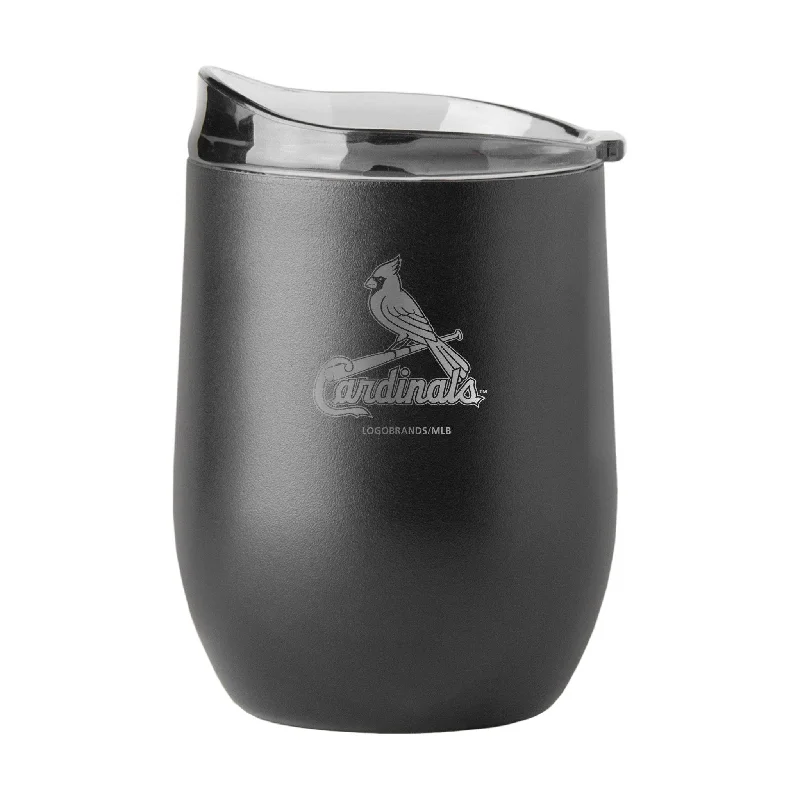 Soccer Team Mug-St Louis Cardinals 16oz Etch Black Powder Coat Curved Beverage