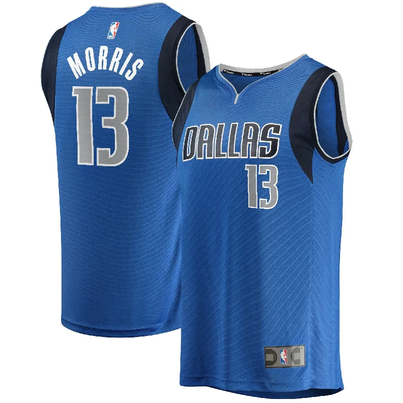 All-Season Basketball Jersey-Markieff Morris Dallas Mavericks Branded Youth Fast Break Player Basketball Jersey - Icon Edition - Blue