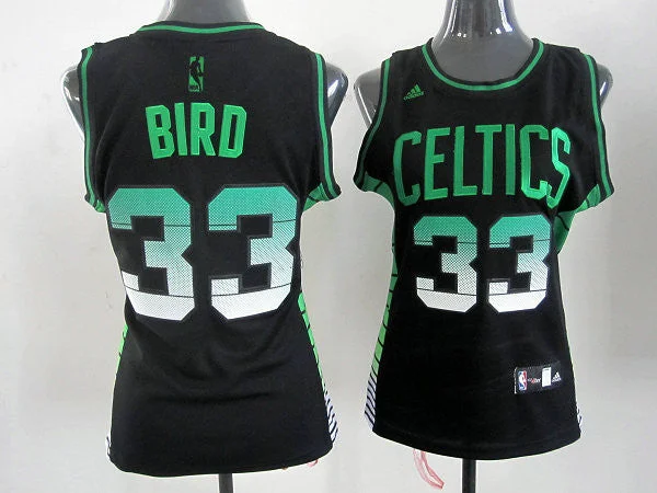 Gradient Basketball Jersey-Celtics 33 Bird Black rainbow Women Basketball Jersey