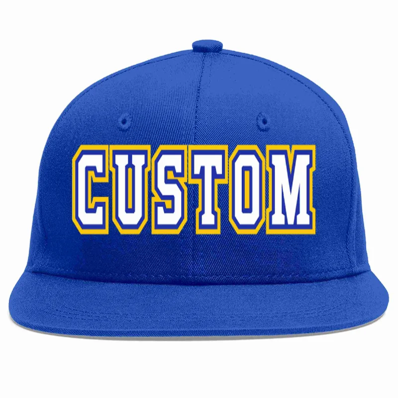 Travel Baseball Cap-Custom Royal White-Royal Casual Sport Baseball Cap