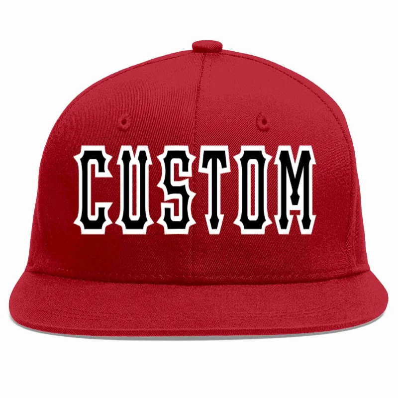 Basketball Team Baseball Cap-Custom Red Black-White Casual Sport Baseball Cap