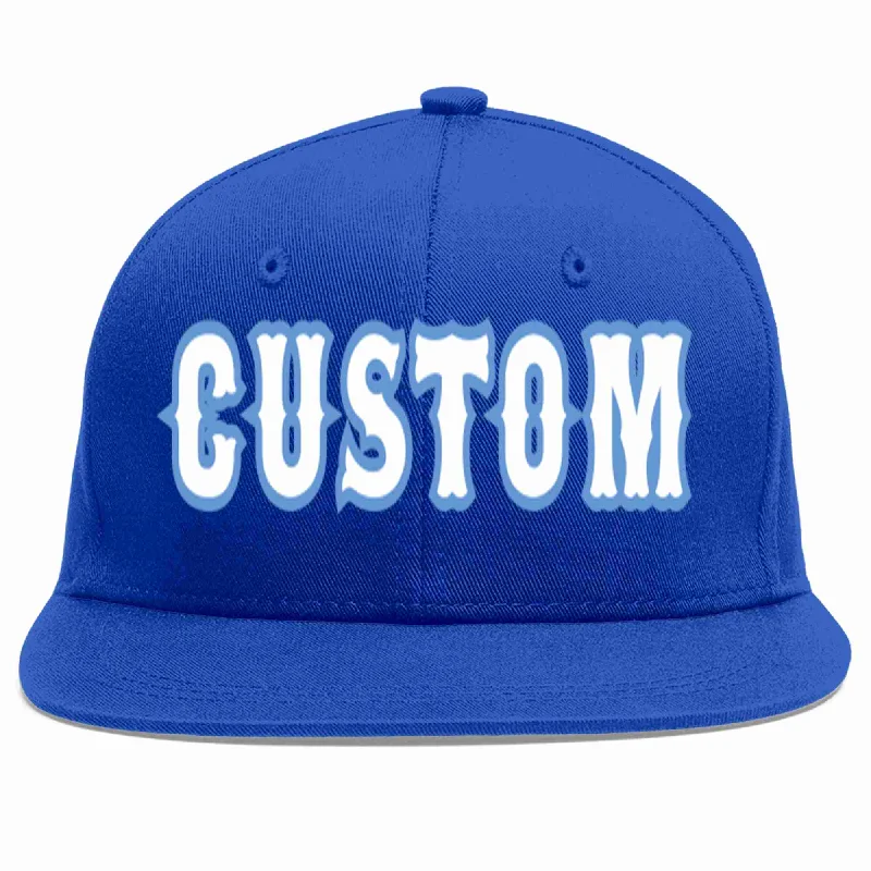 Minimalist Baseball Cap-Custom Royal White-Light Blue Casual Sport Baseball Cap