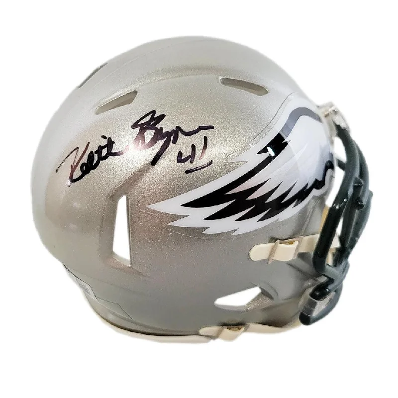 Recycled Material Football Helmet-Keith Byars Signed Philadelphia Eagles Flash Speed Mini Replica Football Helmet (Beckett)