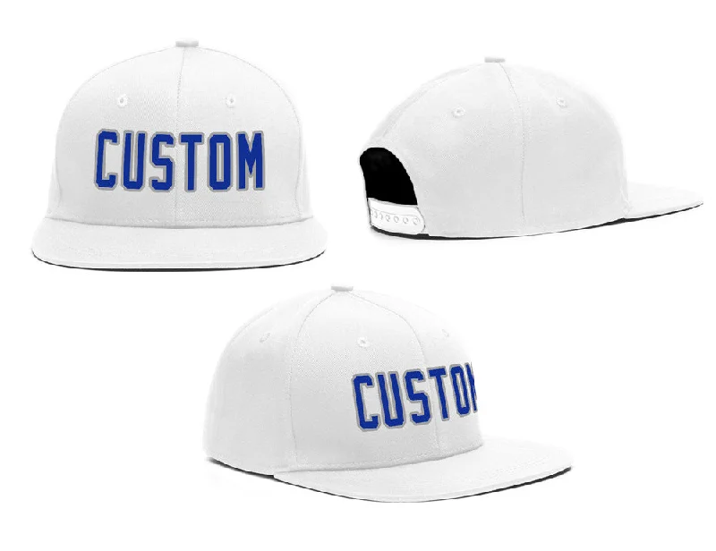 Trucker Baseball Cap-Custom White Royal Casual Sport Baseball Cap