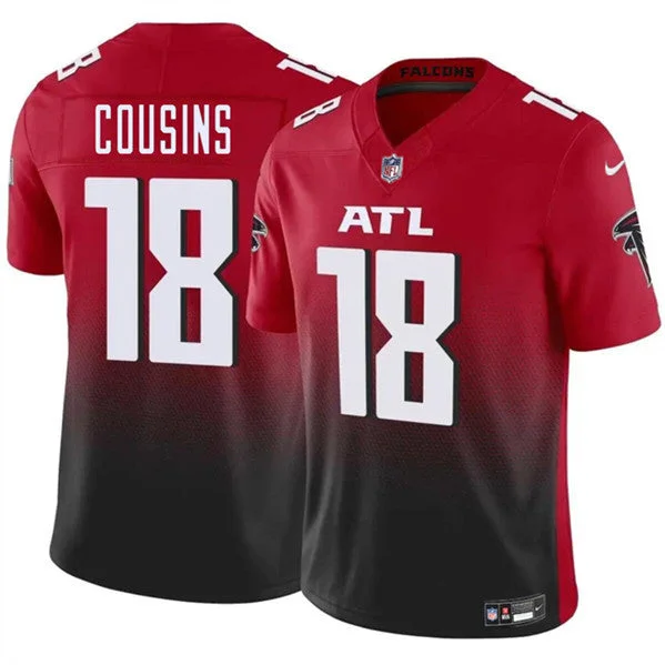 Eco-Friendly Soccer Jersey-Men's Atlanta Falcons #18 Kirk Cousins Red/Black 2023 F.U.S.E. Untouchable Limited Football Stitched Jersey