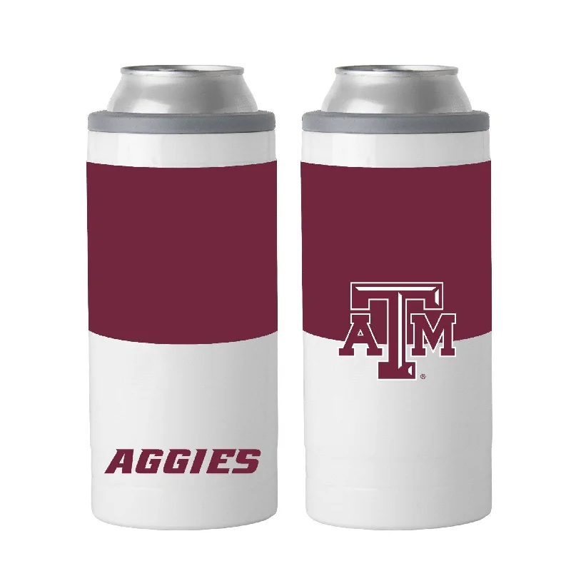 Heat Sensitive Team Mug-Texas A&M 12oz Colorblock Slim Can Coolie