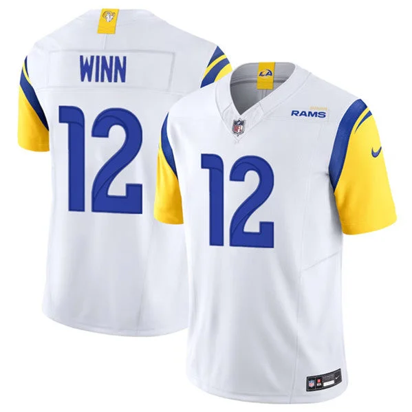 Blue Soccer Jersey-Men's Los Angeles Rams #12 Dresser Winn White 2023 F.U.S.E. Untouchable Football Stitched Jersey