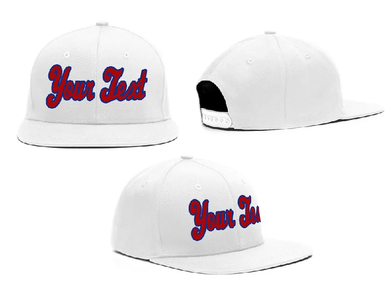 Designer Baseball Cap-Custom White Navy-Red Sport Baseball Cap