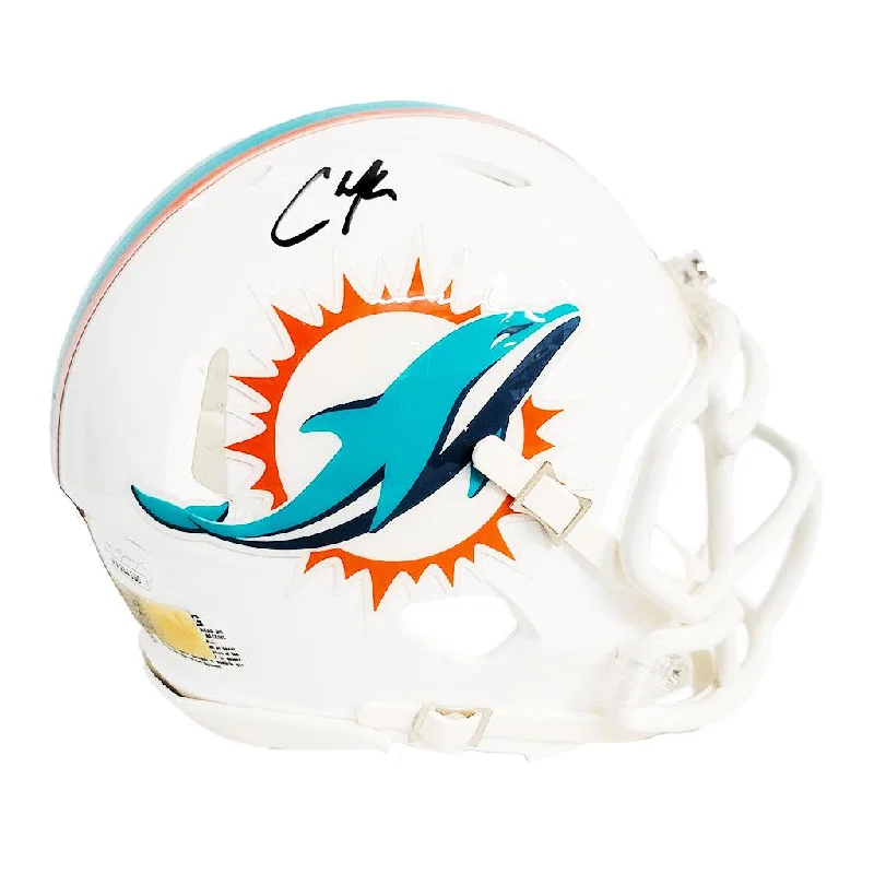 Bluetooth Football Helmet-Chase Edmonds Signed Miami Dolphins Speed Mini Replica Football Helmet (JSA)