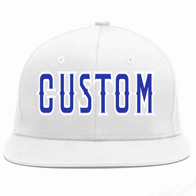 UV Protection Baseball Cap-Custom White Royal-White Casual Sport Baseball Cap