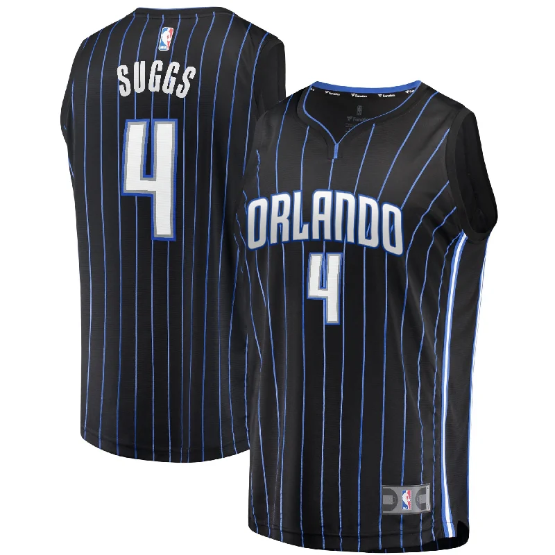 Moisture-Wicking Basketball Jersey-Jalen Suggs Orlando Magic Branded Youth 2021/22 Fast Break Basketball Jersey - Icon Edition - Black