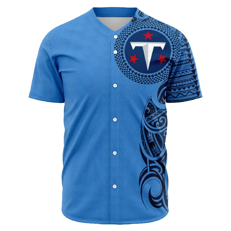 Fan Edition Baseball Jersey-Tennessee Titans Baseball Jerseys - Polynesian Design  Tennessee Titans Shirts