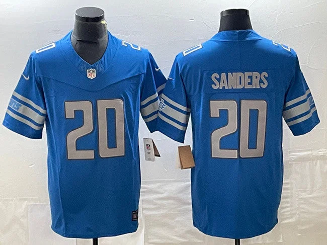 Official Soccer Jersey-Men's Detroit Lions #20 Barry Sanders Blue 2023 F.U.S.E. Untouchable Limited Football Stitched Jersey