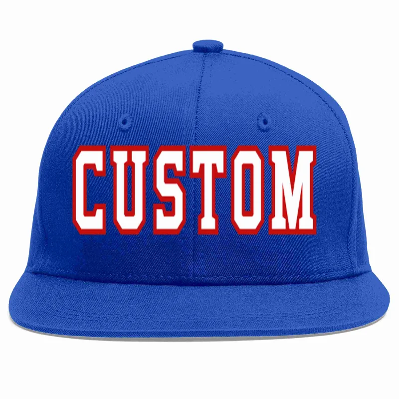 Beach Baseball Cap-Custom Royal White-Red Casual Sport Baseball Cap