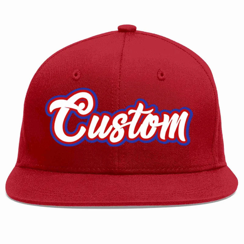 Windproof Baseball Cap-Custom Red White-Red Casual Sport Baseball Cap