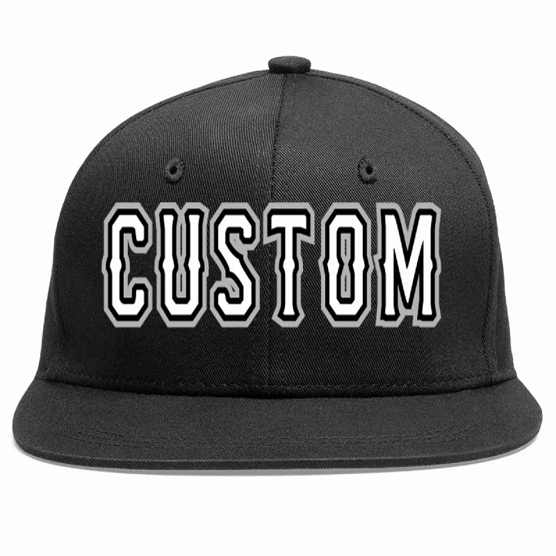 Vintage Baseball Cap-Custom Black White-Black Casual Sport Baseball Cap