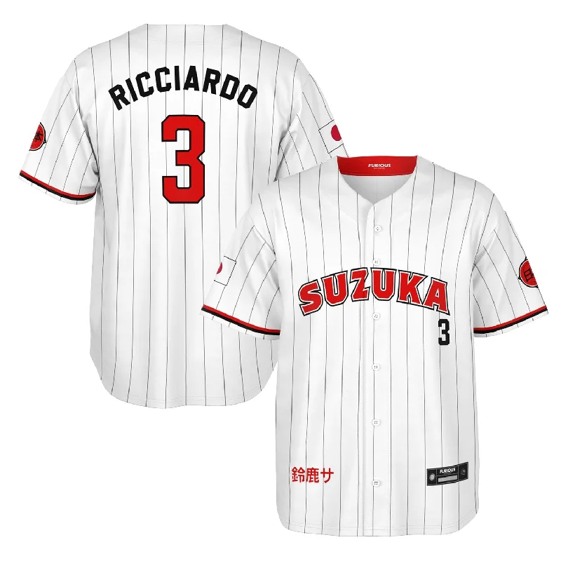 Grey Baseball Jersey-Ricciardo - Suzuka City Jersey