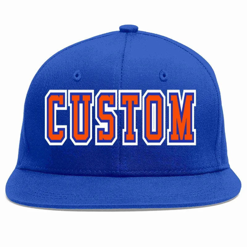 Graphic Baseball Cap-Custom Royal Orange-Royal Casual Sport Baseball Cap