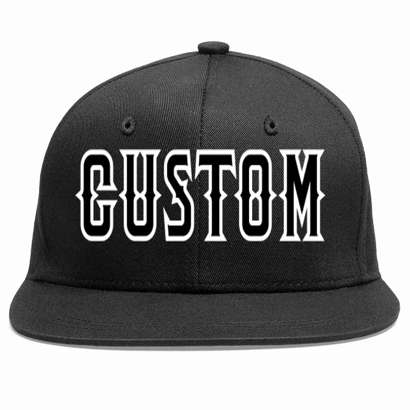 Classic Baseball Cap-Custom Black Black-White Casual Sport Baseball Cap