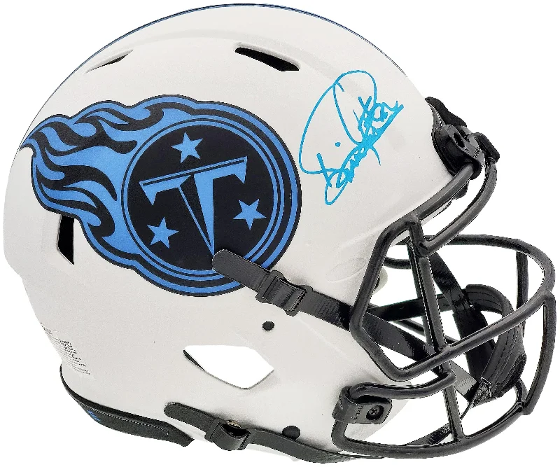 Pink Football Helmet-Derrick Henry Autographed Tennessee Titans Lunar Eclipse White Full Size Authentic Speed Helmet Beckett BAS QR Stock #196614