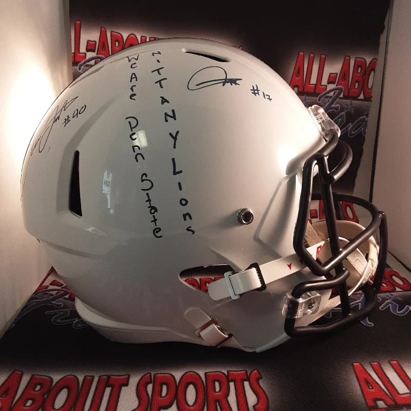 Breathable Football Helmet-Jesse Luketa & Arnold Ebiketie Authentic w/Inscription Signed Penn Autographed Full-size Replica Helmet JSA-