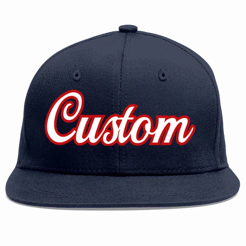 Golf Baseball Cap-Custom Navy White-Red Casual Sport Baseball Cap