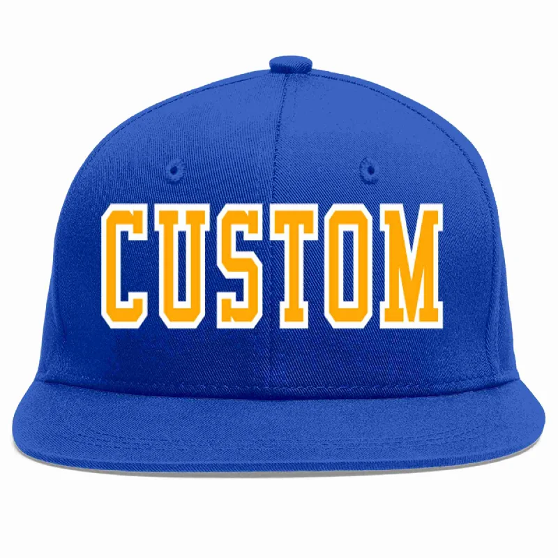 Boho Baseball Cap-Custom Royal Yellow-White Casual Sport Baseball Cap