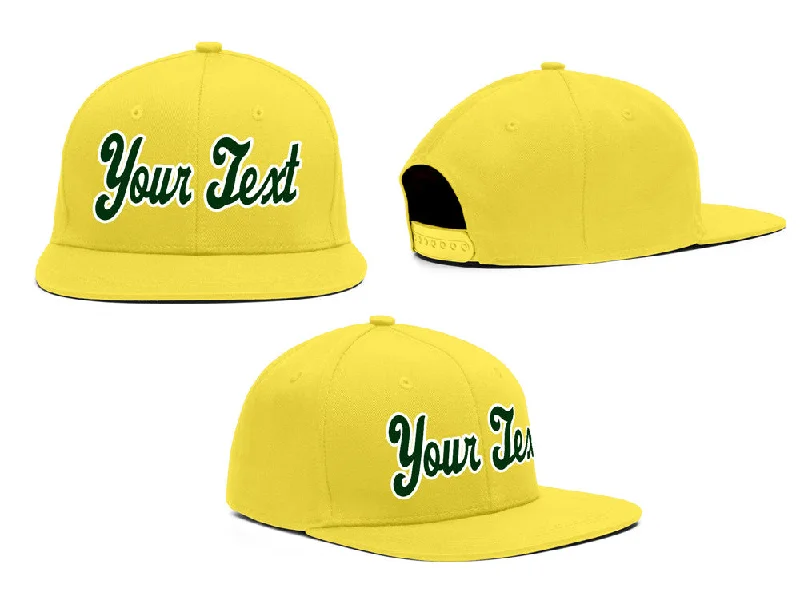 Streetwear Baseball Cap-Custom Yellow Green Casual Sport Baseball Cap