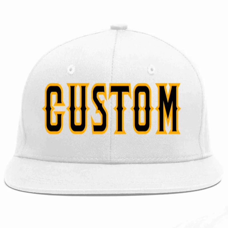 Quick Dry Baseball Cap-Custom White Black-Yellow Casual Sport Baseball Cap