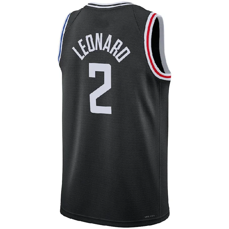 Training Basketball Jersey-LA.Clippers #2 Kawhi Leonard Unisex 2022-23 Swingman Jersey City Edition Black Stitched American Basketball Jersey