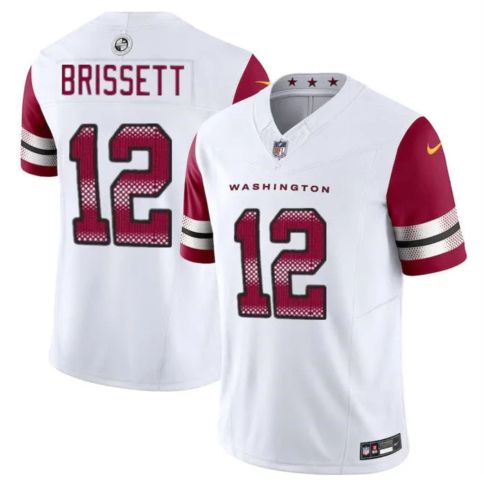 Blended Fabric Soccer Jersey-Men's Washington Commanders #12 Jacoby Brissett White 2023 F.U.S.E. Limited Football Stitched Jersey