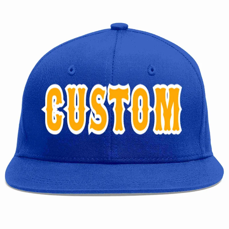 Athletic Baseball Cap-Custom Royal Yellow-White Casual Sport Baseball Cap