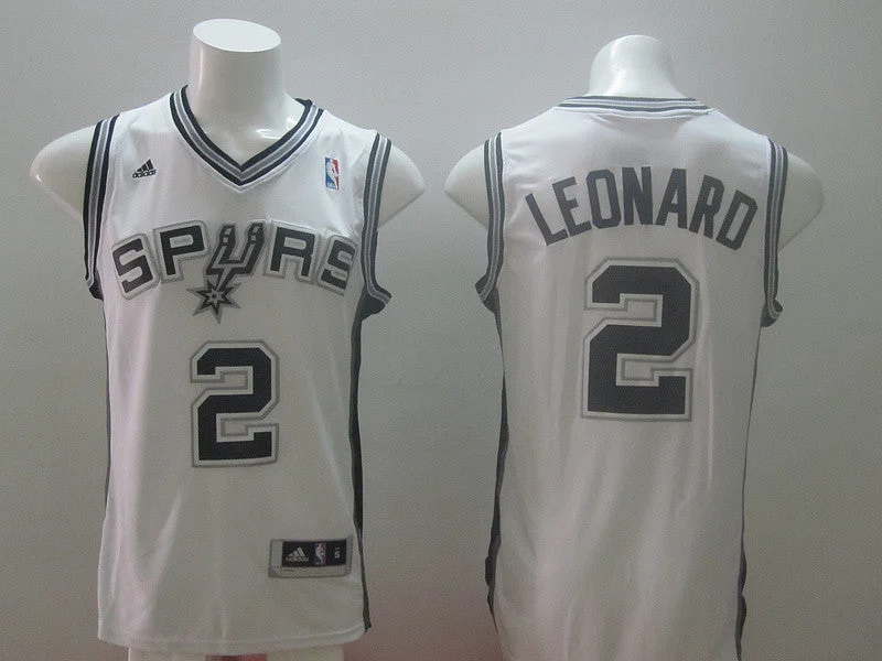 Youth Basketball Jersey-Spurs 2 Leonard White Signature Edition Women Basketball Jerseys