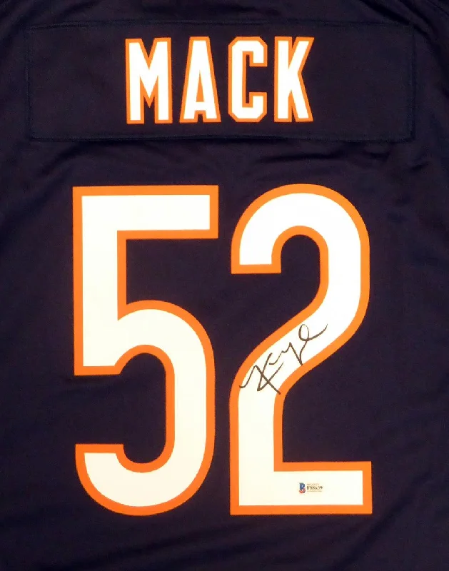 Metallic Football Helmet-Chicago Bears Khalil Mack Autographed Blue Nike Jersey Size XL Beckett BAS Stock #148305