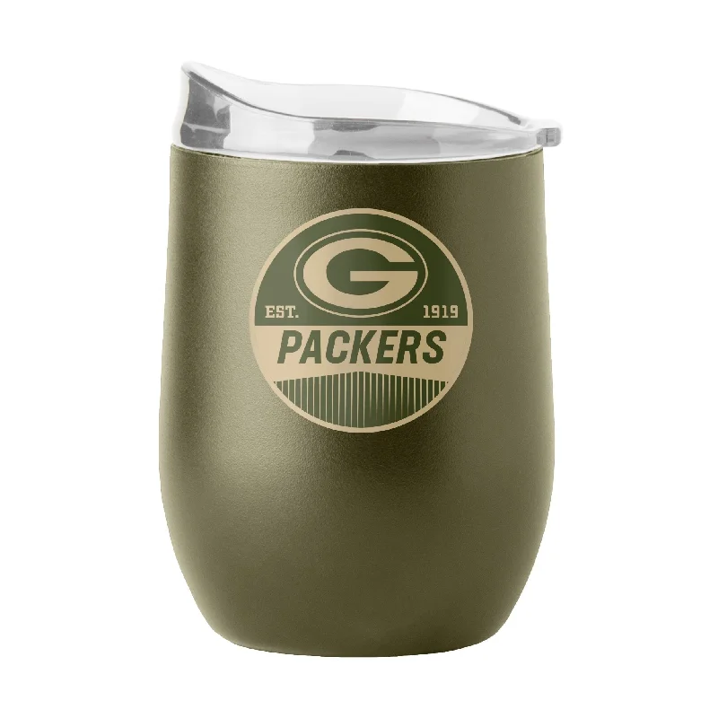 Embossed Team Mug-Green Bay Packers 16oz Badge Powder Coat Curved Beverage