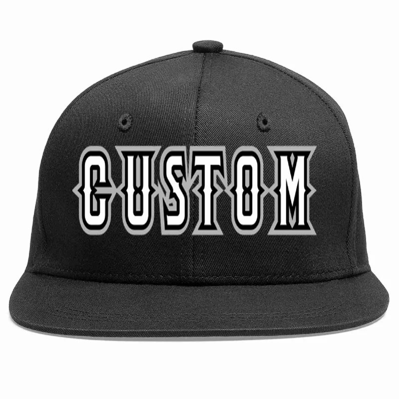 Baseball Cap with Ear Flaps-Custom Black White-Black Casual Sport Baseball Cap