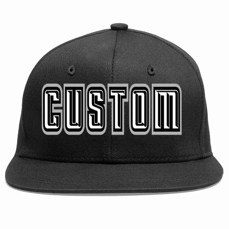 Windproof Baseball Cap-Custom Black White-Black Casual Sport Baseball Cap